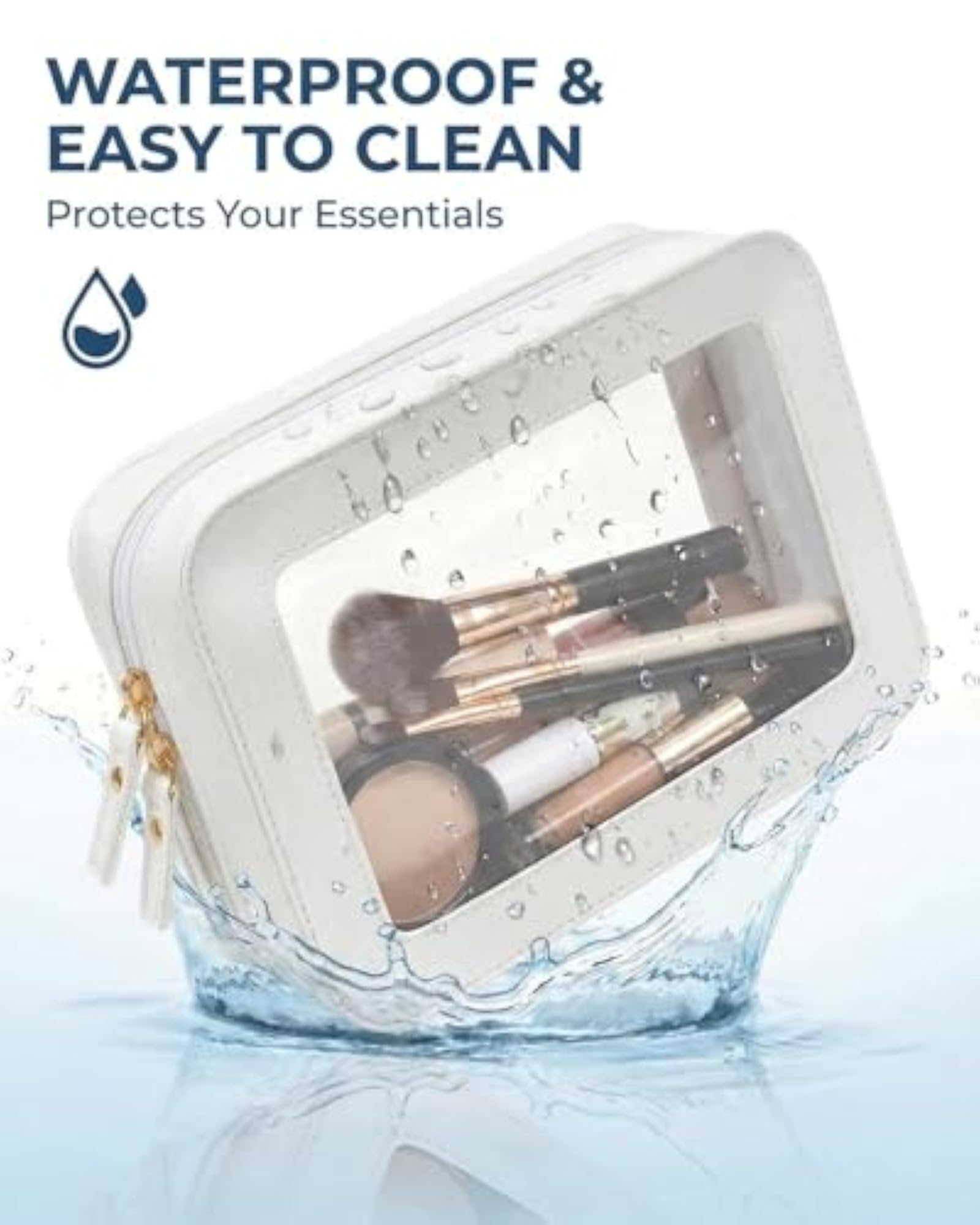 Clear Makeup Brush Bag Pouch, Waterproof Travel Holder