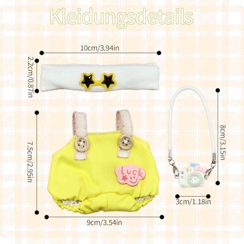 Kleidung für 17 cm La Puppe – Niedliches Mini DIY Outfit Set mit Anziehzubehör Puppenbekleidung Weiches Puppen-Kleidungsset Bekleidungszubehör (ohne Puppe)