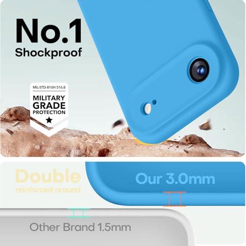 Image of LOVE 3000 Designed for iPhone Air Case, Premium Silicone [Compatible with Magsafe][Soft Anti-Scratch Microfiber Lining] Shockproof Protective Phone Case for Men Women 6.5 inch, Blue