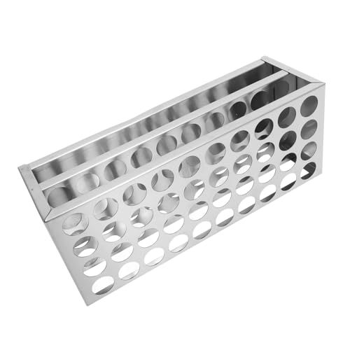 EXQUIMEUBLE 孔ステンレス製試験管ラック 耐熱性と清掃簡単 以下対応 実験室用テストチューブホルダー 効率的な多収納設計
