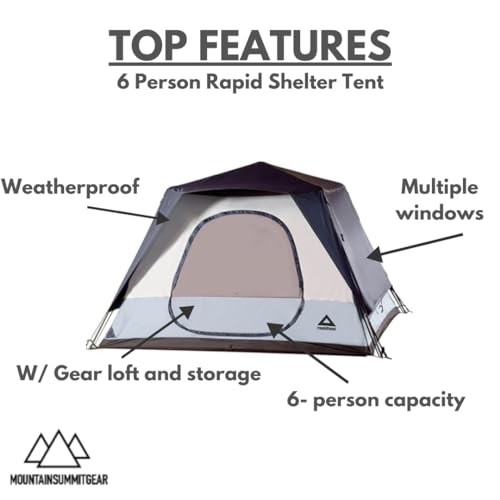 Image of Caddis Rapid 4 /6-Person Pop Up Tent for Easy Setup, 4 /6 Person Capacity for Camping, by Caddis Sports Inc.