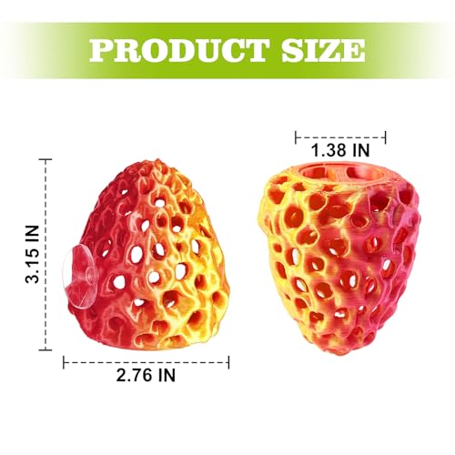 Image of Shrimp Dome Hide, Shrimp Hides for Aquarium, Betta Fish Hideout with Suction Cup, Betta Habitat Tank Ornament Accessories, Aquarium Decor for Small Fish Guppy Hiding Resting (Lid Gold Red)