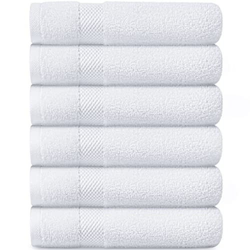 Luxury White Hand Towels Soft Circlet Egyptian Cotton Highly