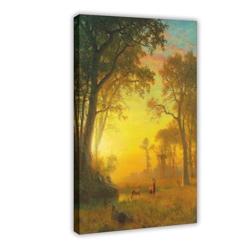 Tableau forêt Albert Bierstadt décoration murale nature pour un bureau apaisant
