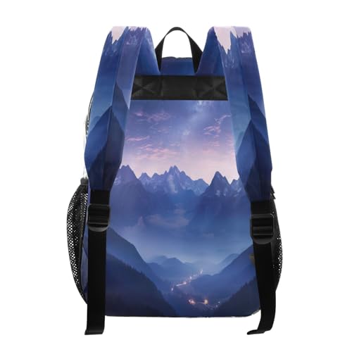 Space Mountains Clear Backpack - Stadium Approved Large 15.7-inch Waterproof Transparent Bag for Sports, Concerts, Work, Travel#3603