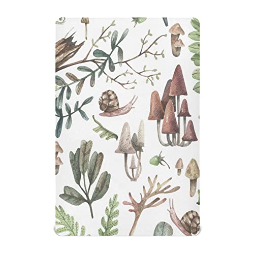 Image of Fitted Crib Sheet for Boys Girls, Snail Mushroom Jersey Knit Baby Sheet for Standard Crib and Toddler Bed Mattresses, Cozy Soft Breathable, 28 x 52 in