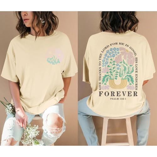 Christian Faith Tshirts for Women Jesus Religious Bible Verse Shirts Inspirational Floral Oversized Graphic Tees2
