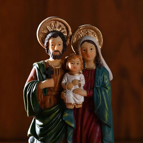 Estatua Sagrada Familia 13.8 cm Figura Religiosa Decorativa miniatura 4