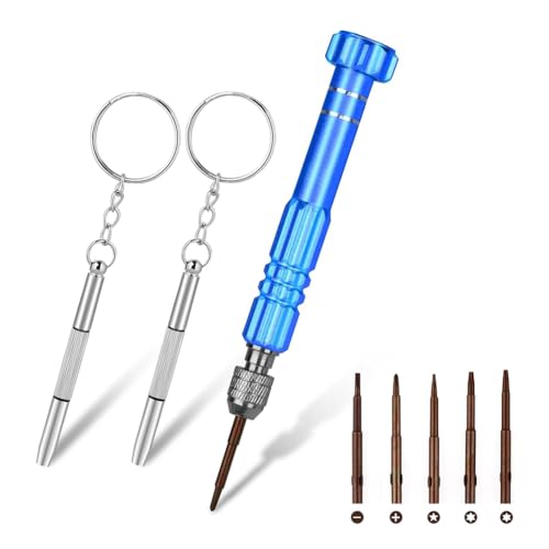 eyYvxmep Kit de reparação de óculos chave de fenda, conjunto de chaves de fenda 6 em 1 para relógios, óculos, óculos de sol, eletrónicos, telemóveis