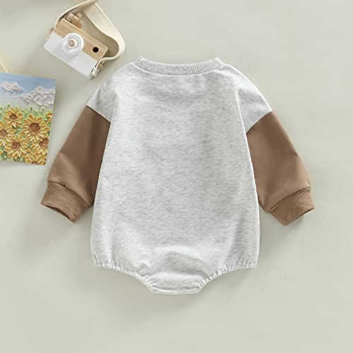 SAYOO Western Cowboy Outfits Baby Girl Boy Sweatshirt Romper Cow Print Oversized Sweater Bodysuit Infant Fall Clothes 0-24M3