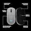 Logitech G PRO 2 Lightspeed Wireless Gaming Mouse, Right- or Left-Handed Mouse with up to 4 Customizable and Switchable Magnetic Side Buttons, 44K DPI Sensor, USB-C Charging, for PC/Mac - White