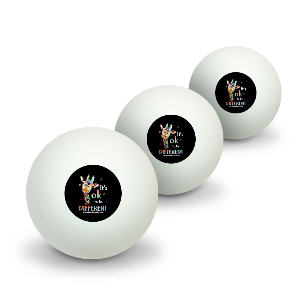 GRAPHICS & MORE Autism Awareness Giraffe Novelty Table Tennis Ping Pong Ball 3 Pack
