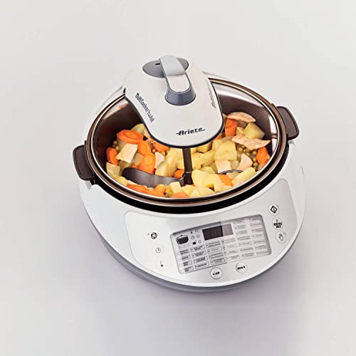 Ariete 2945 Multicooker Twist - Pentola cuocivivande multifunzione con pala mescolatrice - 30 programmi preimpostati - 5 Litri - Ricettario incluso