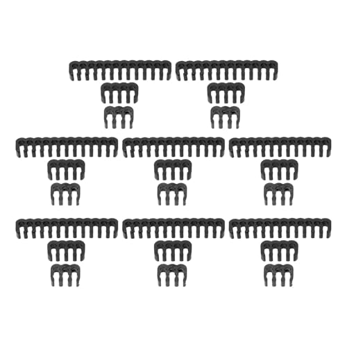 24 piezas organizador de cables plástico con peines para escritorio, soporte de cables negro de PP para gestión de cables bajo escritorio y uso doméstico