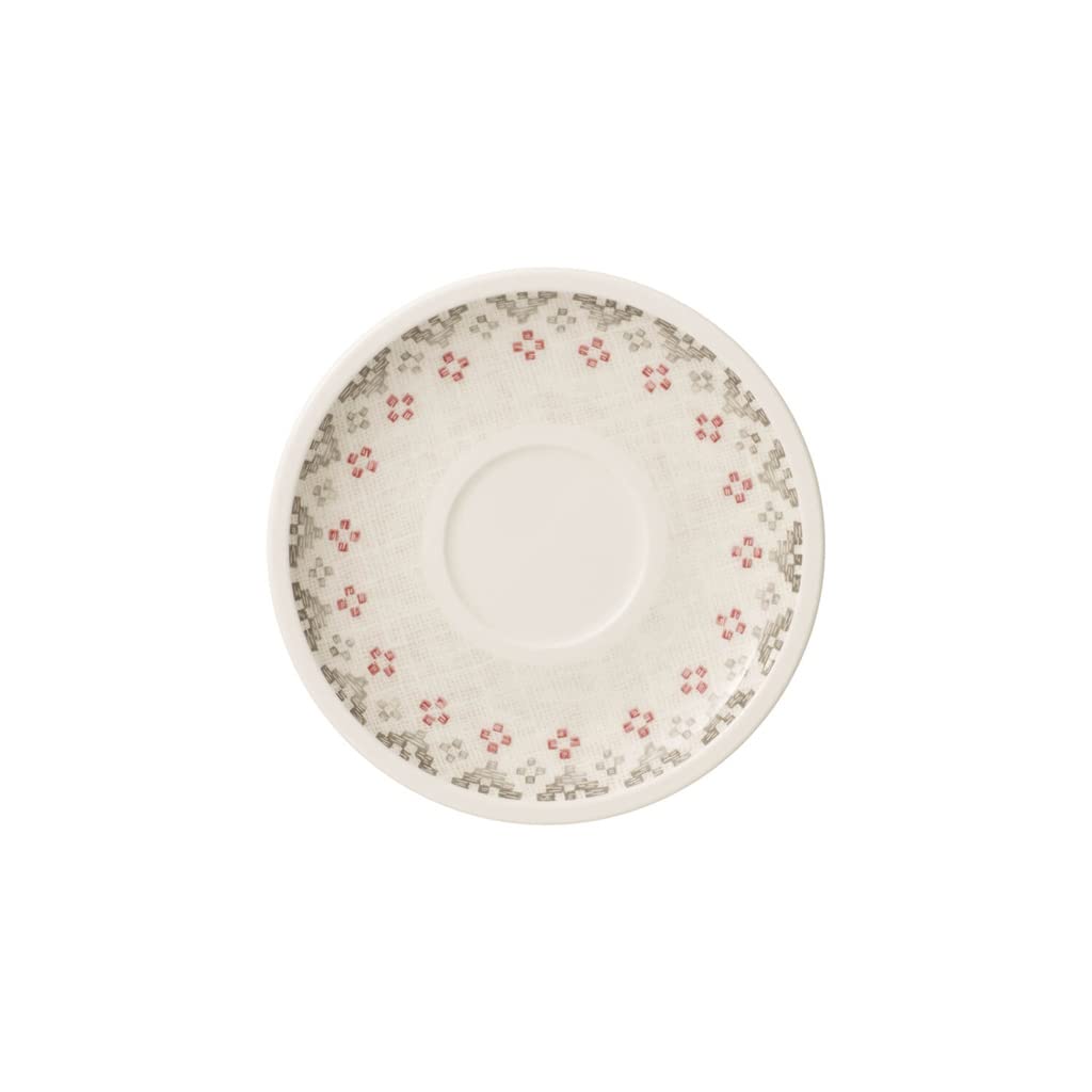 Villeroy and Boch Artesano Montagne Saucer, Premium Porcelain, White/Grey