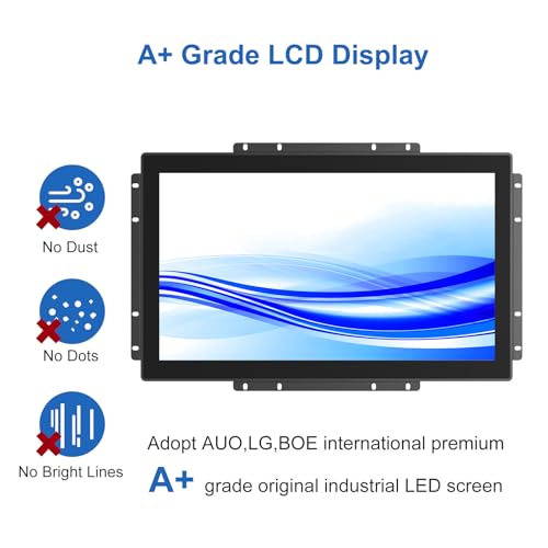 Image of GreenTouch 23.8 Inch Open-Frame Touchscreen LCD Monitor -Android All in one Computer with RK3566 RAM 4G & ROM 32G - Capacitive PCAP -1920x1080-16:9-Black - Front IK08 /IP65