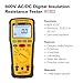 UEi IRT803 Insulation Resistance Tester 600V AC/DC, Megohmmeter Measures Insulation Resistance Up to 20GΩ, Voltage Testing Up to 600V