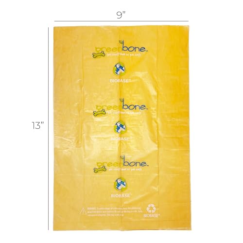 Image of Greenbone Earth Friendly Cat or Dog Poop Bags, Plant Based Leak Proof Dispenser Refill Rolls (8 Rolls)