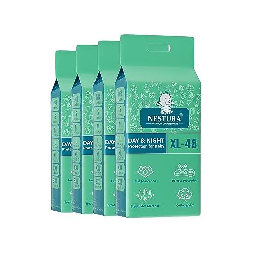 Image of Baby Diaper Pants Extra Large (XL) Pack of 4, 192 Count, (12-18 kg)