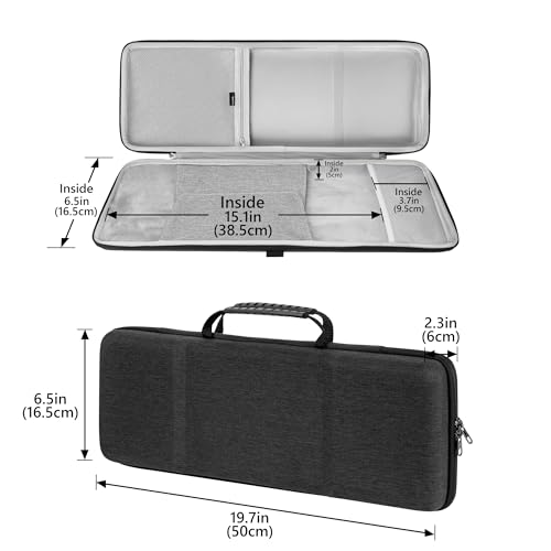 Image of GEEKRIA 90%-96% Keyboard and Mouse Combo Case, Compatible with Keychron V5 Max /Q5 Pro, Aula F99, RK Royal KLUDGE S98, RedThunder K95, 100 Keys Hard Shell Travel Carrying Bag (Dark Gray)