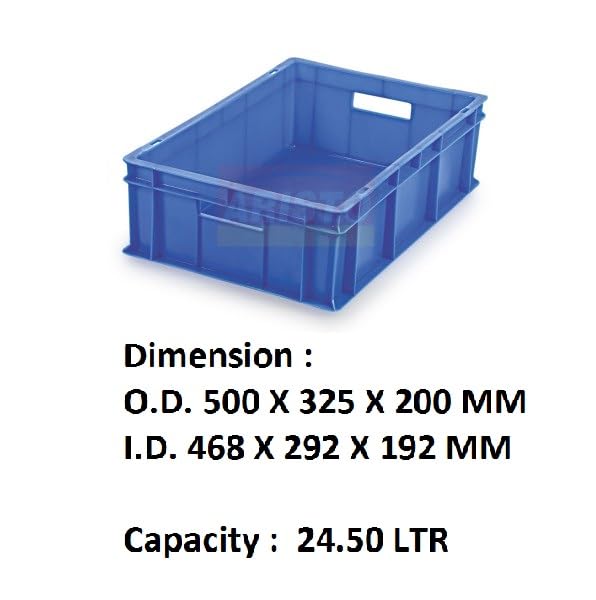 Image of ARISTO Portable and Stackable Plastic Storage Container Box Crate 53200 CH designed for multipurpose storage Blue