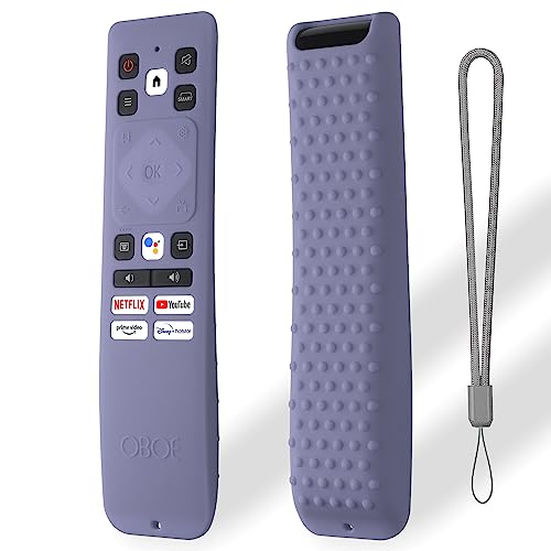 Image of Oboe Silicone TV Remote Cover Compatible with Acer Tv Remote AR2851 TV I Series /H Series /W Series /XL Series Tv Remote Protective Case with Remote Loop (Lavender Grey) [Remote NOT Included]