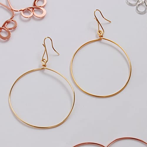 Dangle Hoop Earrings for Women - Minimalist Geometric Round Drop Hoops - Hypoallergenic, Safe for Sensitive Ears - Plated in 18K Gold or 925 Sterling Silver3