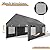 JY QAQA Carport, 12x20 FT Heavy Duty Carport with Removable Side Walls and Doors, Car Canopy with All-Season Tarp for Cars, Grey