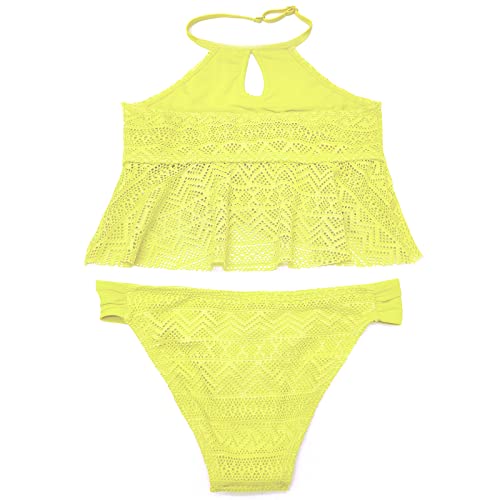 Image of SHEKINI Girls Bathing Suit Ruffles Flounce Swimsuit Crochet Two Piece Bikini Set