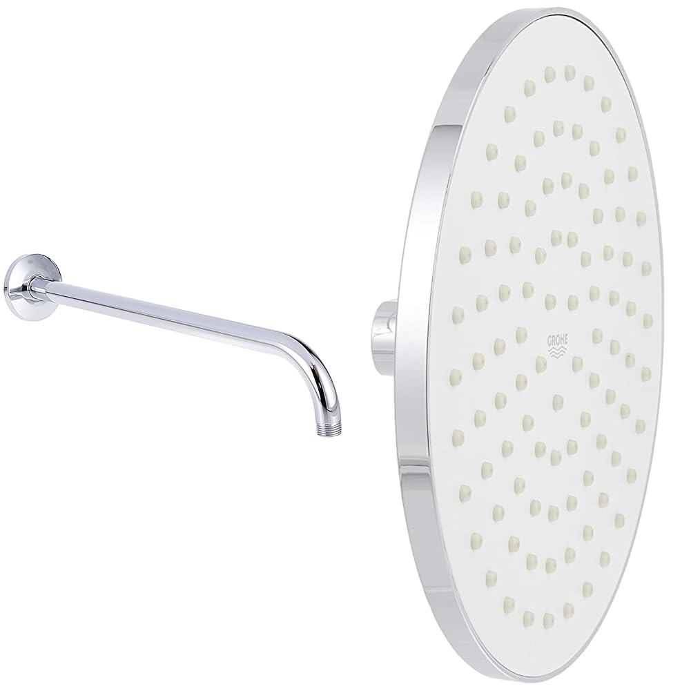Grohe BauContemporay 400 mm Tepe Duşu Dirseği + New Tempesta 20 cm Tepe Duşu Seti