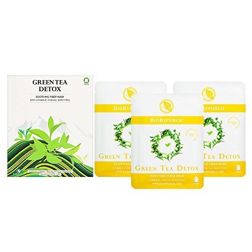 BioRepublic Green Tea Detox Soothing Fiber Mask Contains 3 Masks