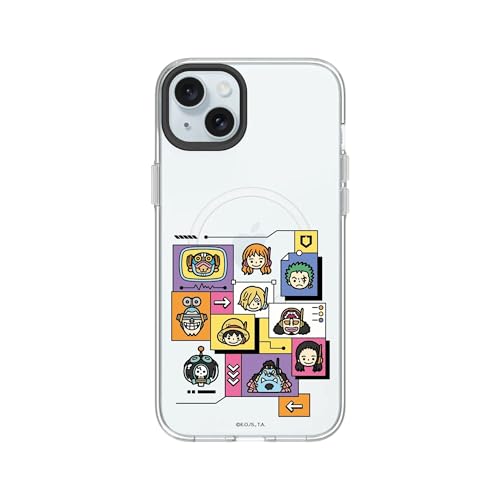 Coque iPhone 15 Plus transparente anti-jaunissement avec aimant puissant One Piece