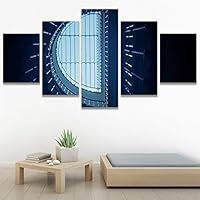 SIGNWIN 5 Panel Canvas Wall Art Architecture & Maps Closeup Cool Industrial Multicolor Patterns for Home Decorations Ready to Hang - 60