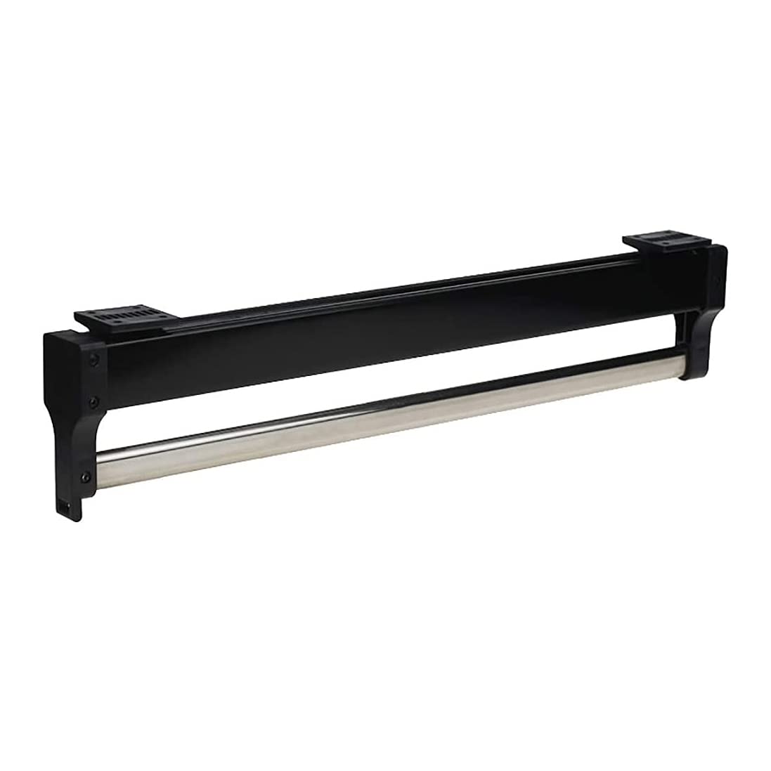 Perchero retráctil para ropa, organizador debajo del armario, barra de toalla extensible, color negro, 45 cm