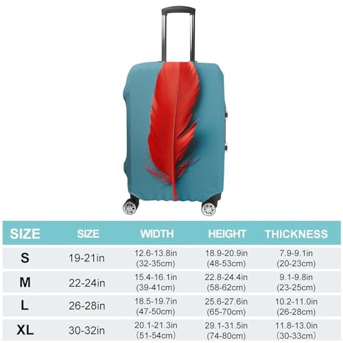 A Red Feather Luggage Covers Tsa Approved Suitcase Cover Elastic Washable Luggage Sleeve Carry on Cover Protector Anti-Scratch Suitcase Protector Fits 19-30 Inch Case(XL)2