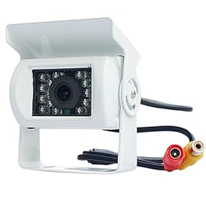 PolarLander 12V 24V Truck Backup Camera Heavy Duty 18 LED IR Nachtzicht Waterdichte achteruitrijcamera voor aanhangwagens/pickups/RV Wit