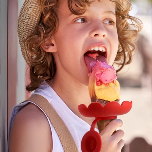 GJKLO 4-Teiliger Tropffreier Eis am Stiel-Halter für Kinder, Eishalterung Kinder, Silikon Eis Halter in Multicolor, Eis Tropfschutz für Jungen＆Mädchen（C）