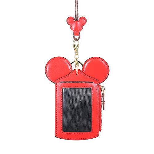Preisvergleich Produktbild Cartoon Niedliche Kartenhalter Beschützer ID Kreditkartenetui Leder Mini Slim Pocket Wallet Münze Geldbörse mit Schlüsselring & Lanyard