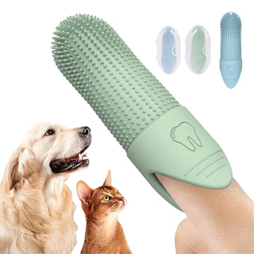 Plaque Off Pet Toothbrush 2-Pack Dog & Cat Finger Toothbrush