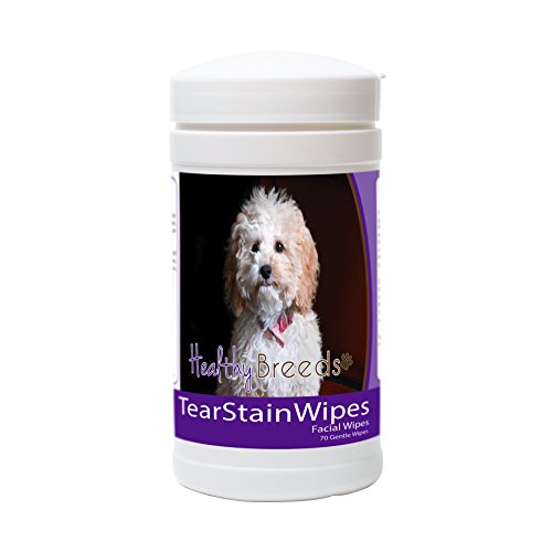 Image of Healthy Breeds Cockapoo Tear Stain Wipes - Fragrance-Free Facial Wipes for Dogs - Gentle Enough for Daily Use - 70 Count