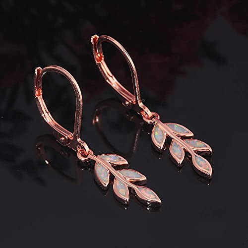CiNily Opal Dangle Drop Earrings White Gold or Rose Gold Plated Opal Jewelry for Women Girls Wedding Earrings3
