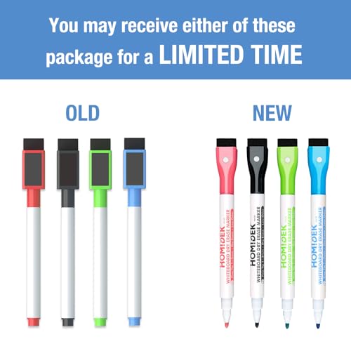 HOMiDEK Magnetic Whiteboard for Fridge, Refrigerator Dry Erase Board, Small White Board with 4 Markers and 1 Eraser, 12 x 8 Inches