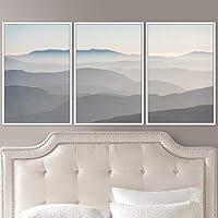3 Piece Framed Canvas Wall Art Abstract Mountain Top Landscape Canvas Prints Home Artwork Decoration for Living Room,Bedroom - 16