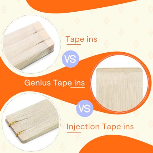 Image of Full Shine Hand Tied Invisible Tape in Hair Extensions,Remy Human Hair,2 /8 /2 Dark Brown to Ash Brown Balayage,40g 20Pcs 14 Inch,Seamless Skin Weft Tape in Extensions for Party and Night Out