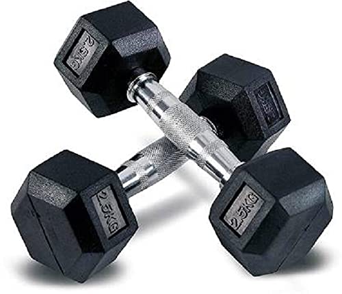 Kizlo Rubber Encased Hex Dumbbell Weight (2.5Kg, 5kg, 7.5kg, 10kg)(Set of 2) (Hex-2.5kg) (B09BB5D71F) Amazon Price History, Amazon Price Tracker