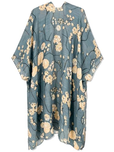 Image of Breezy Lane Women's Kimono Cardigan Summer Swimsuit Coverups Beach Cover Up with Floral Print for Vacation