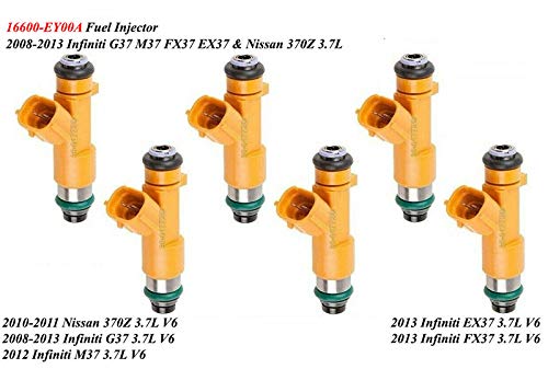 16600EY00A For Infinity Nissan 3.7L 09-17 VQ37VHR Matched Fuel Injectors FJ1016