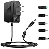 9V 1.5A Power Adapter 110-240V to DC 9Volt 1500mA Power Supply with 5 Selectable Adapter Plugs