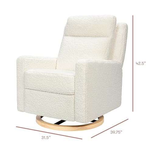 Image of babyletto Sigi Pro Power Recliner and Swivel Glider with in Cream Shearling