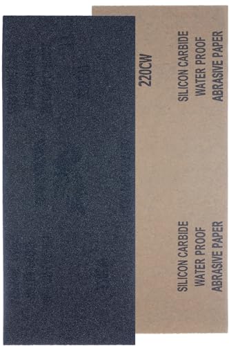 YoiYee 220 fogli di carta vetrata a grana bagnata e asciutta, 23 x 9,5 cm, rotolo di carta abrasiva molto fine per legno, metallo, plastica, vetro, pietra e levigatura da parete, confezione da 10